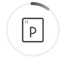 Phosphate element, as shown in the periodic table, with a partial grey circle around it