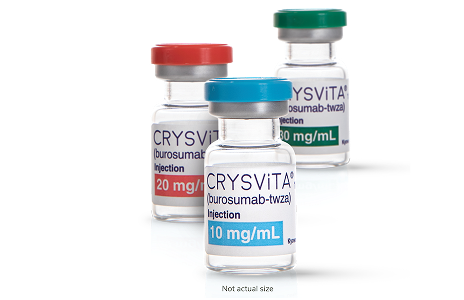 CRYSVITA® (burosumab-twza) injection 10, 20, 30 mg/mL vials